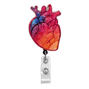 Heart Badge Reel | Handmade ID Holder | Nurse Teacher Student Therapist Gift NWT